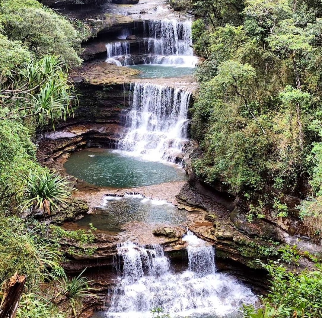 Triple Layered Wei Sawdong Falls,Cherrapunjee